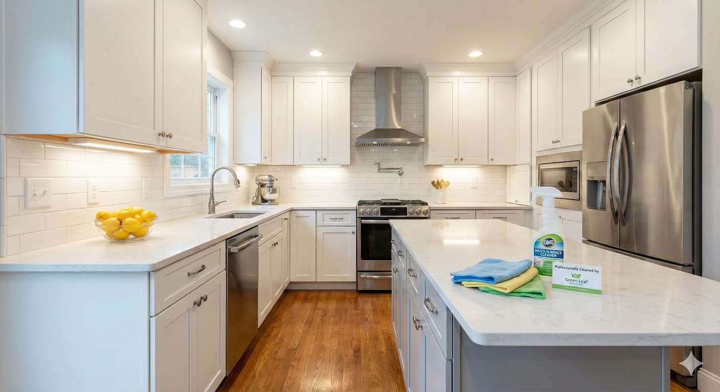 Clean and shiny kitchen after professional cleaning