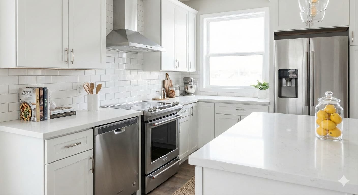 Another example of a spotless kitchen counter