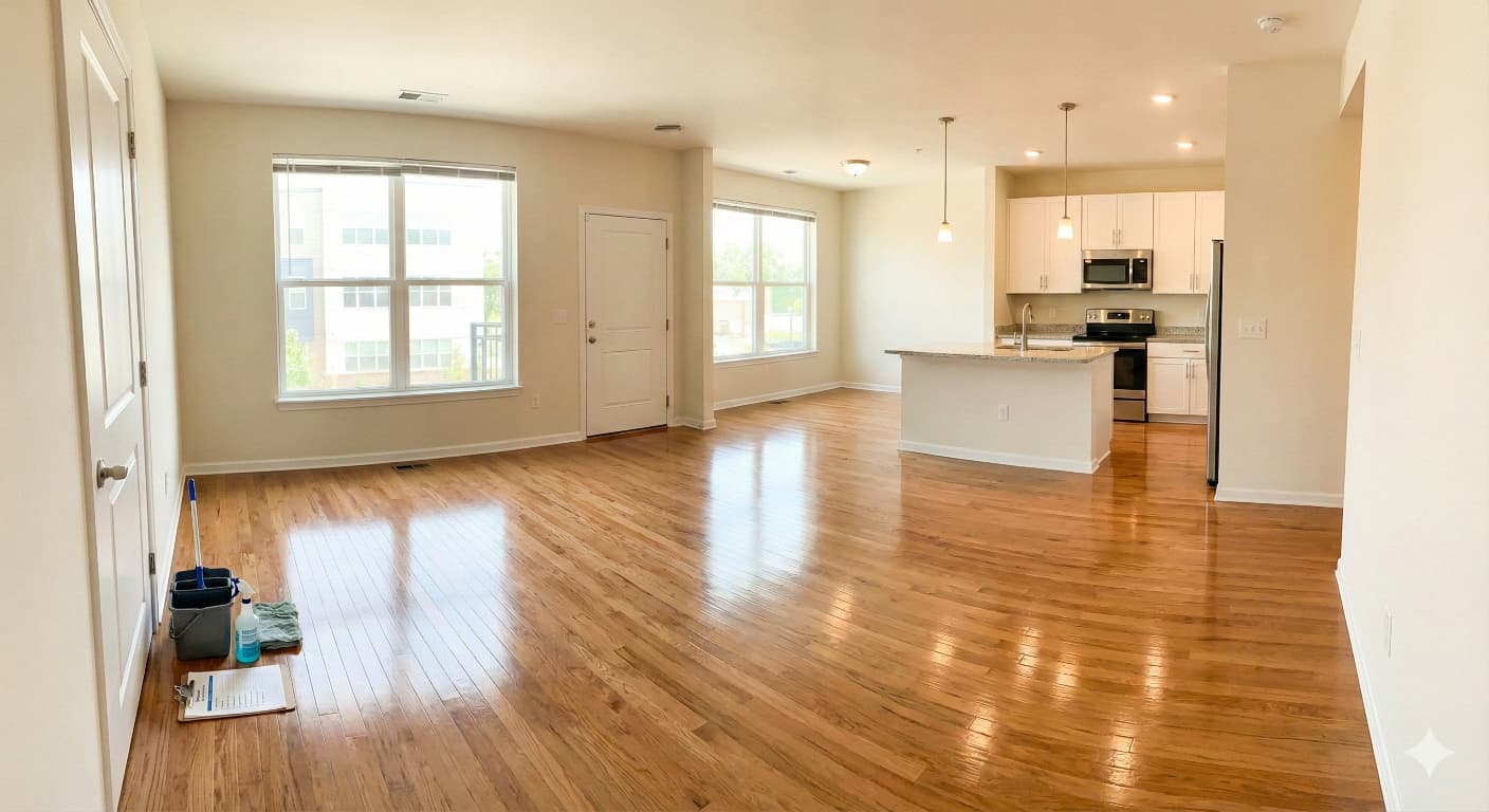 Move-out cleaning result in an empty apartment